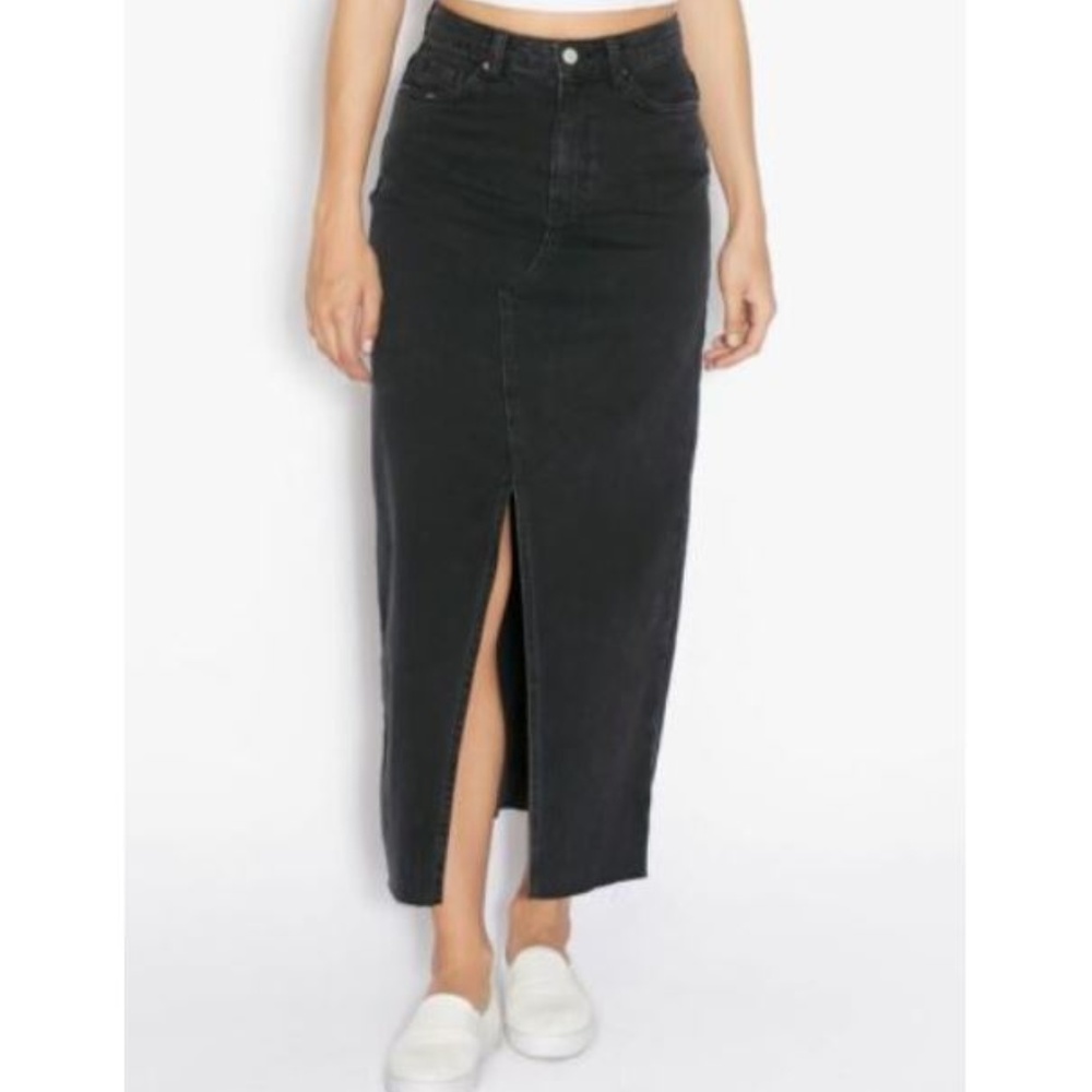 Topshop Moto Maxi Front Split Jean Modest Skirt